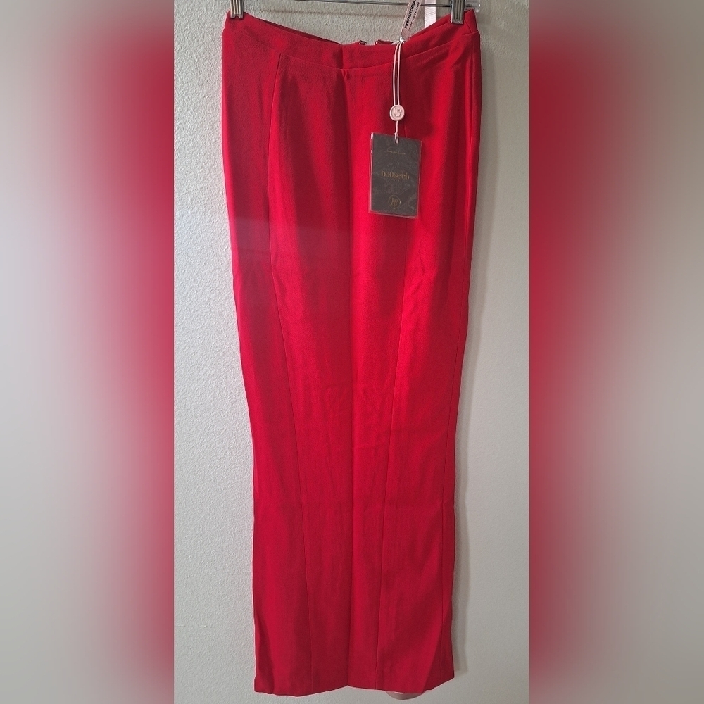 NWT House of CB Nayara Red Maxi Skirt Lined Zip Closure Womens Sizs XS - Picture 2 of 10